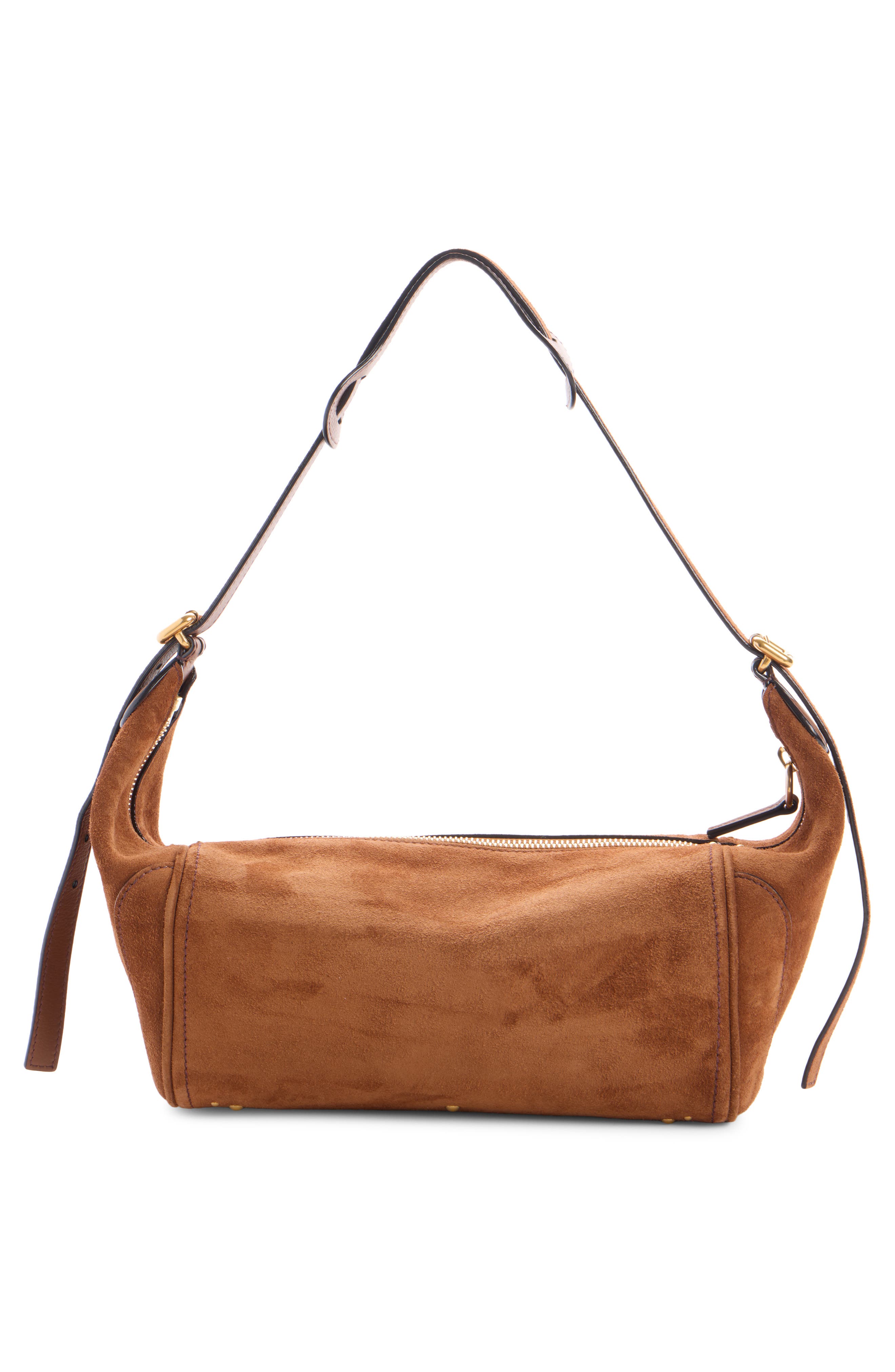 Paddington Suede Shoulder Bag, Alternate, color, VINTAGE BROWN