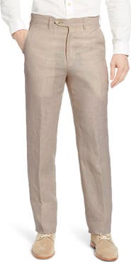 Berle Men's Flat Front Linen Dress Pants