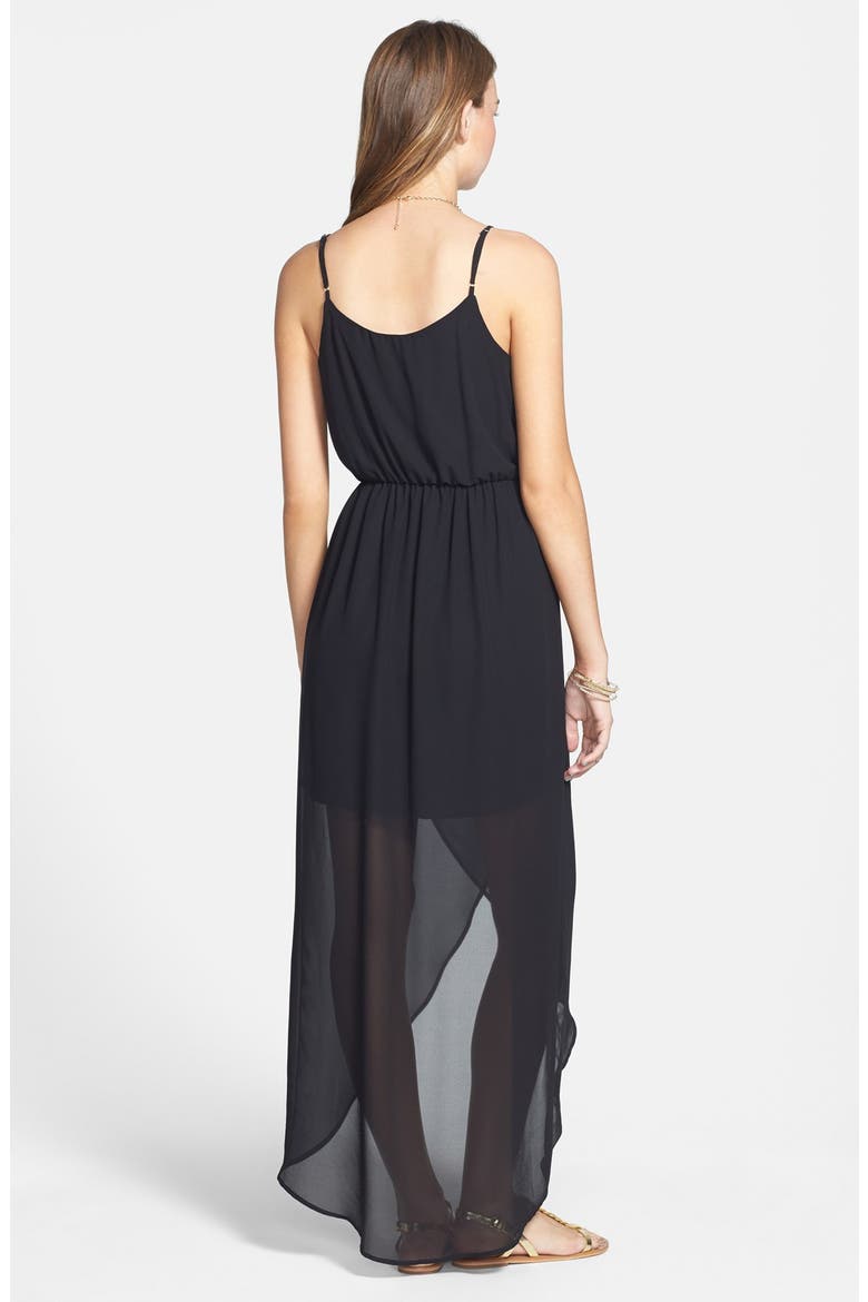 Tulip Hem Maxi Dress, Alternate, color, BLACK