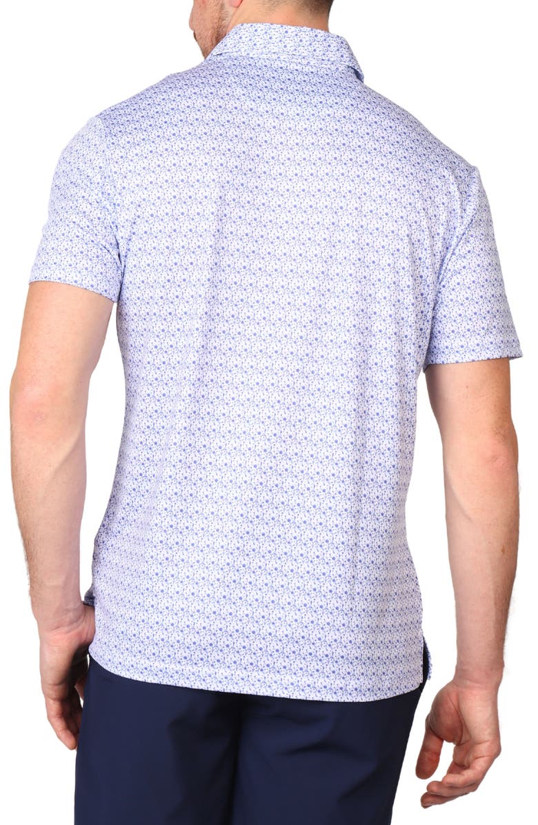 TailorByrd Floral Print Performance Polo, Alternate, color, Blue