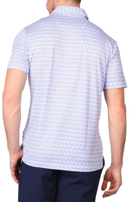 Shop Tailorbyrd Floral Print Performance Polo In Blue