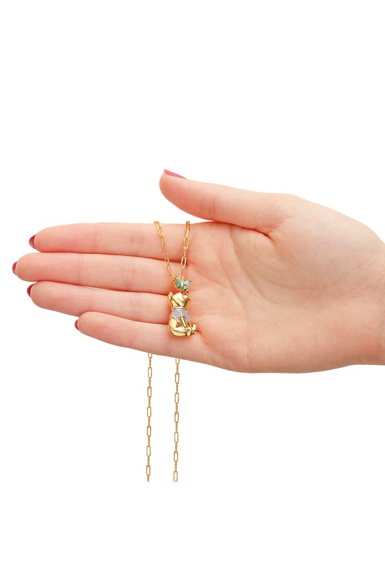 Winnie the Pooh Gold-Plated Butterfly Chain, 18'', Alternate, color, Gold