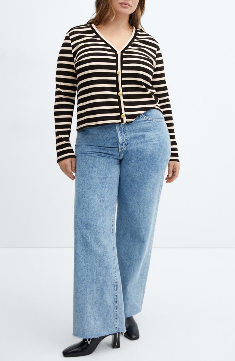 MANGO Stripe Cotton Cardigan, Alternate, color,