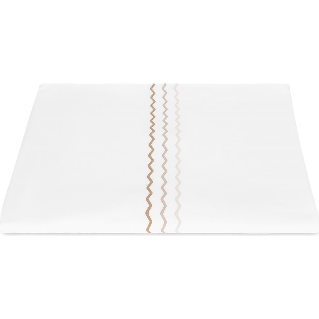 Matouk Axel Embroidered Duvet Cover In White