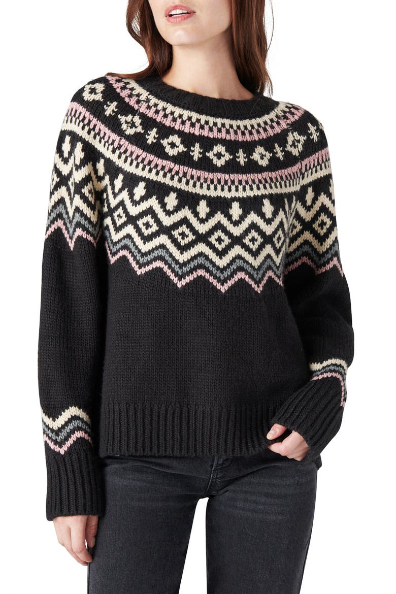 Fair Isle Sweater, Main, color, BLACK MULTI