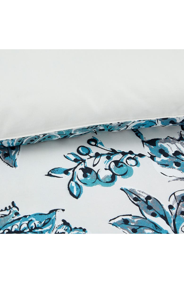 Modern Threads Floral Print Microfiber 5-Piece Comforter Set, Alternate, color, White/ Teal