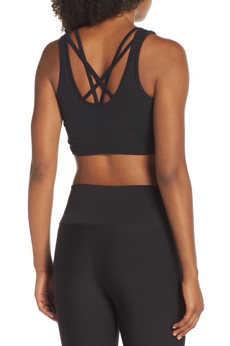 Delicate Twisted Sports Bra Tank, Alternate, color, BLACK