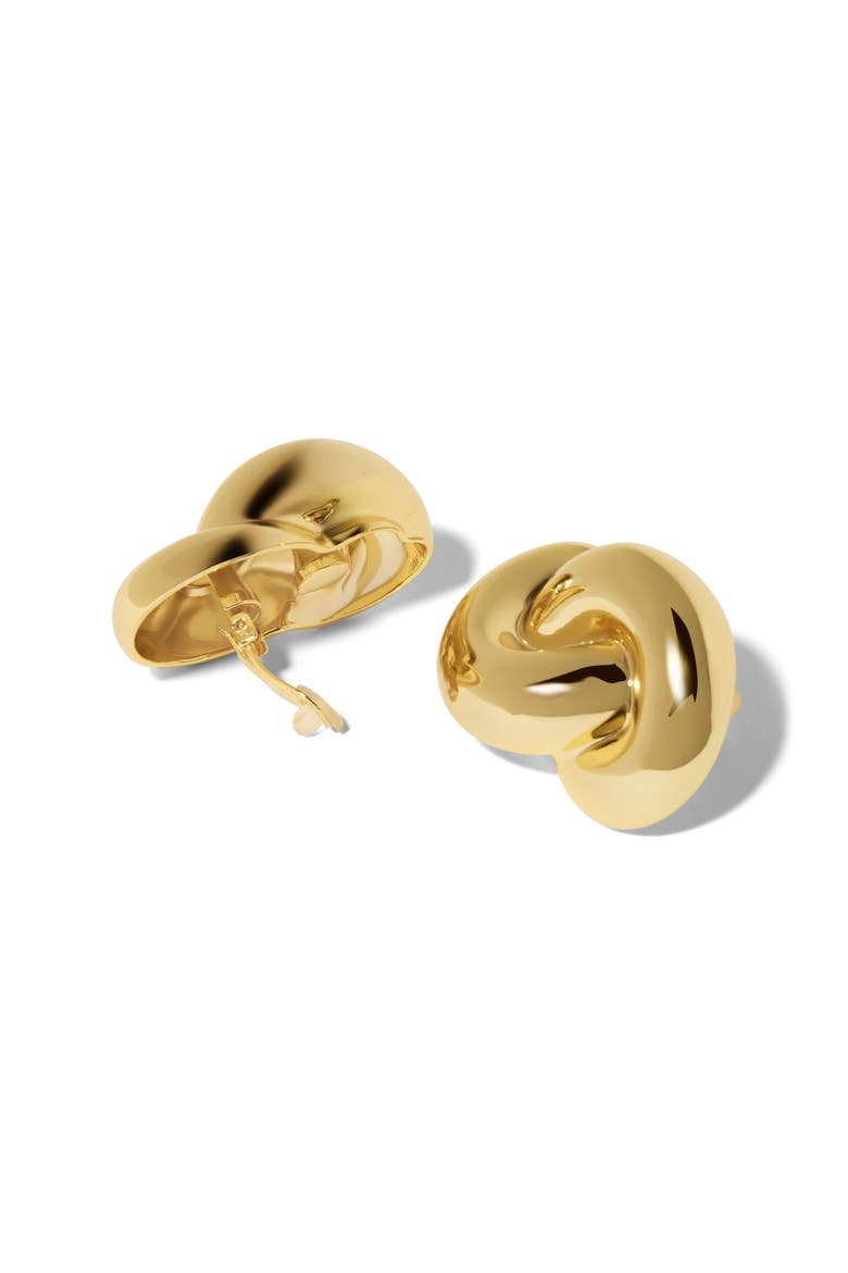 Knot Clip-On Earrings, Alternate, color, YELLOW GOLD