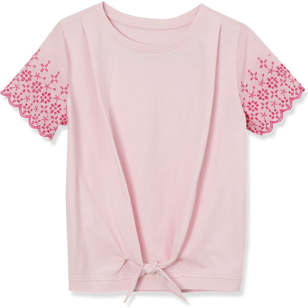 LANDS' END LANDS' END GIRLS FLUTTER EYELET SLEEVE TOP
