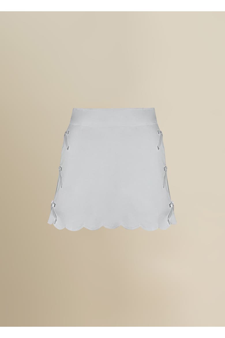 Doll Mid-Rise Bow-Detail Poplin Mini Skirt, Main, color, White