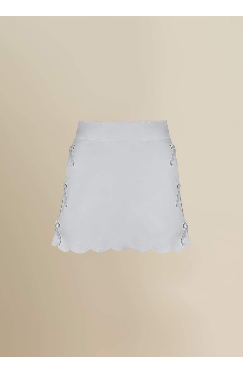 Contessa Mills Doll Mid-Rise Bow-Detail Poplin Mini Skirt, Main, color, White