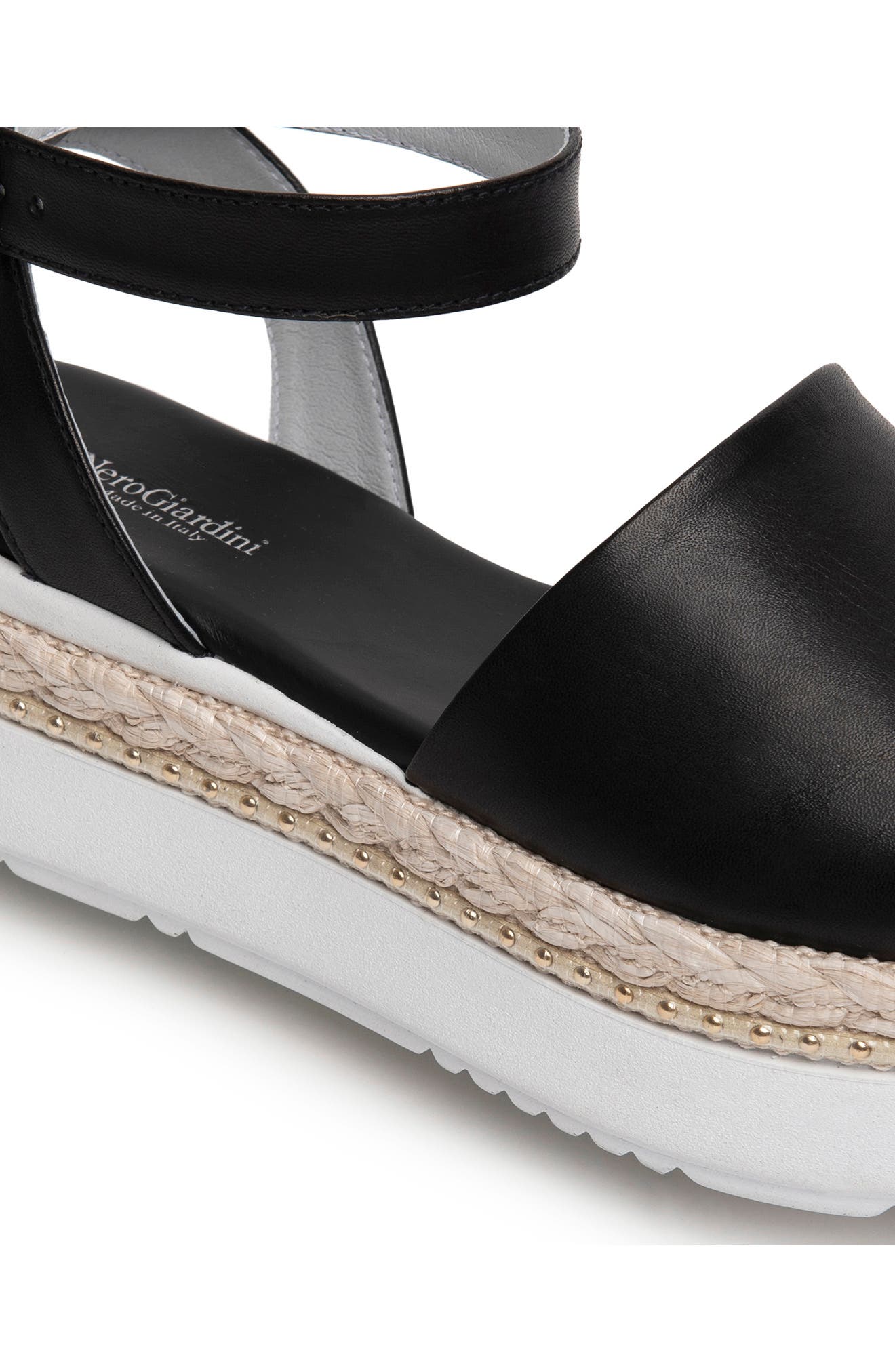 NeroGiardini Ankle Strap Platform Sandal, Alternate, color, 
