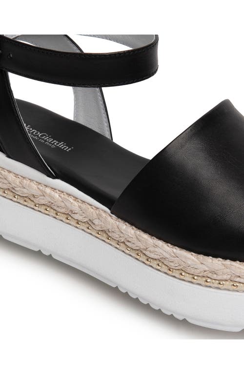 Nerogiardini Ankle Strap Platform Sandal In Black
