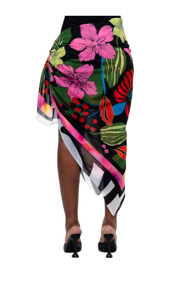 Deep Sea Goddess Sarong, Alternate, color, Black