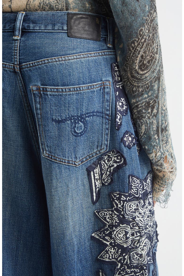 Jesse Pleated Denim Bermuda Shorts, Alternate, color, CRUSHED BLUE BANDANA