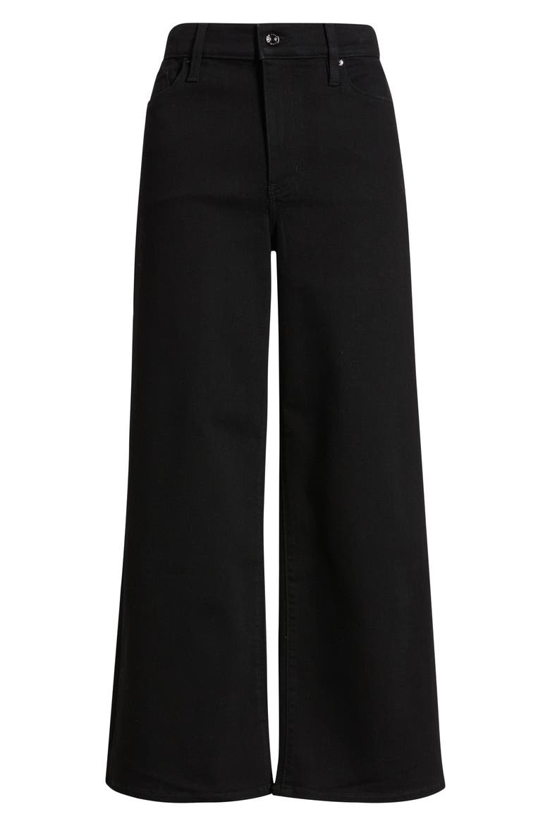 Pixie Le Slim Palazzo High Waist Wide Leg Jeans, Alternate, color, BLACK