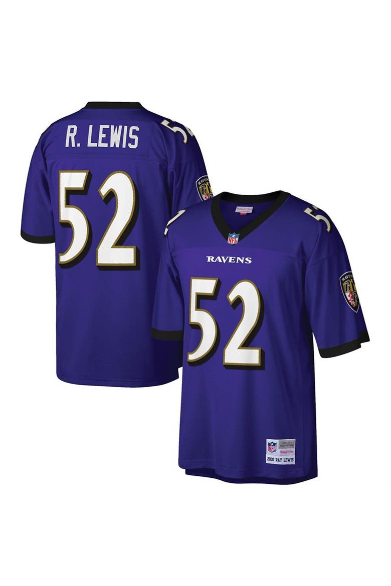 Men's Mitchell & Ness Ray Lewis Purple Baltimore Ravens Big & Tall 2000 Retired Player Replica Jersey, Main, color, Purple
