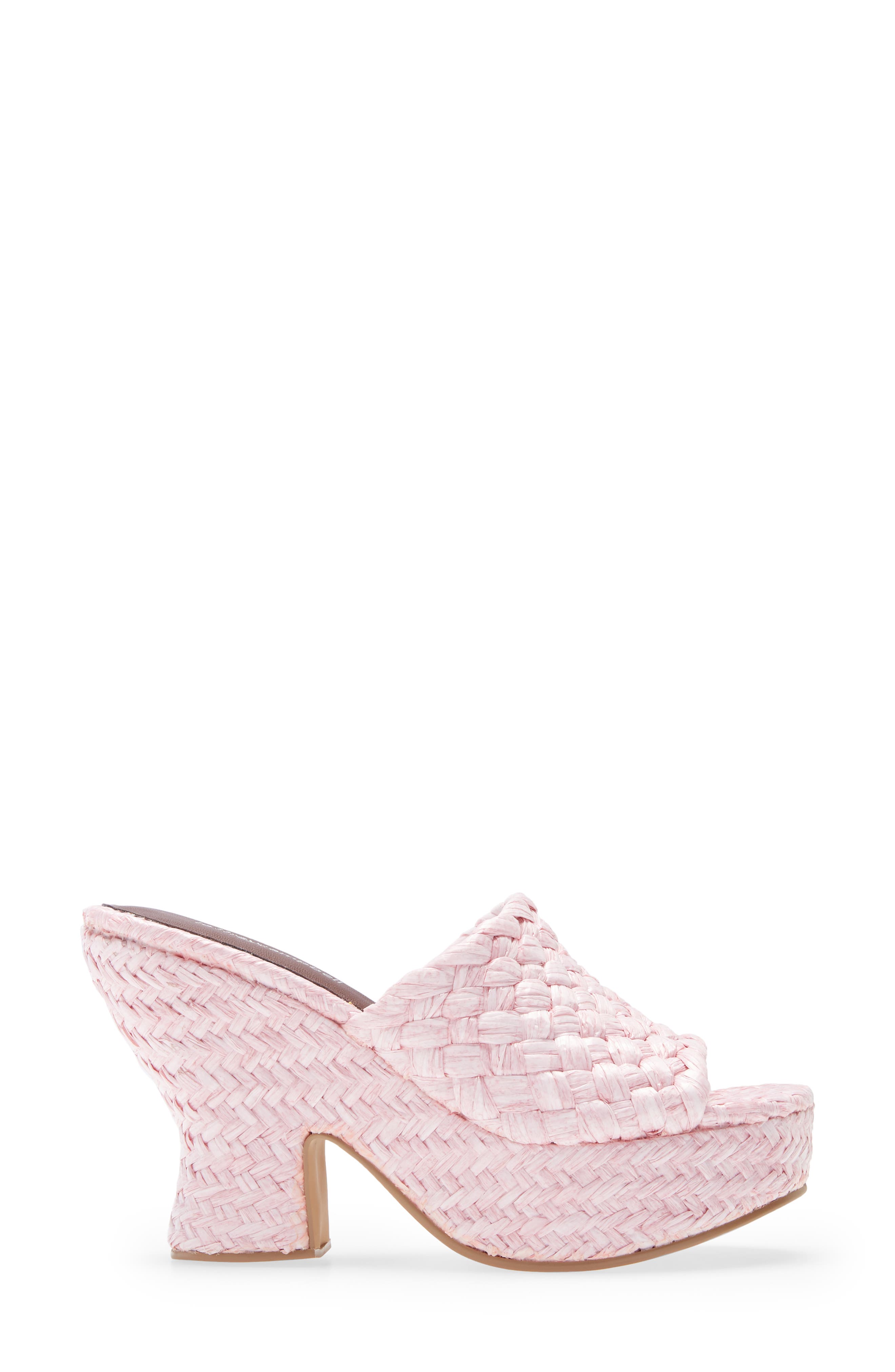Sulky Slide Sandal, Alternate, color, PINK RAFFIA