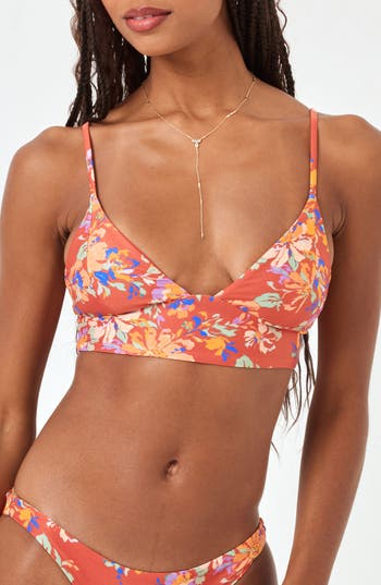 L*space Lspace Winnie Longline Bikini Top In First Bloom