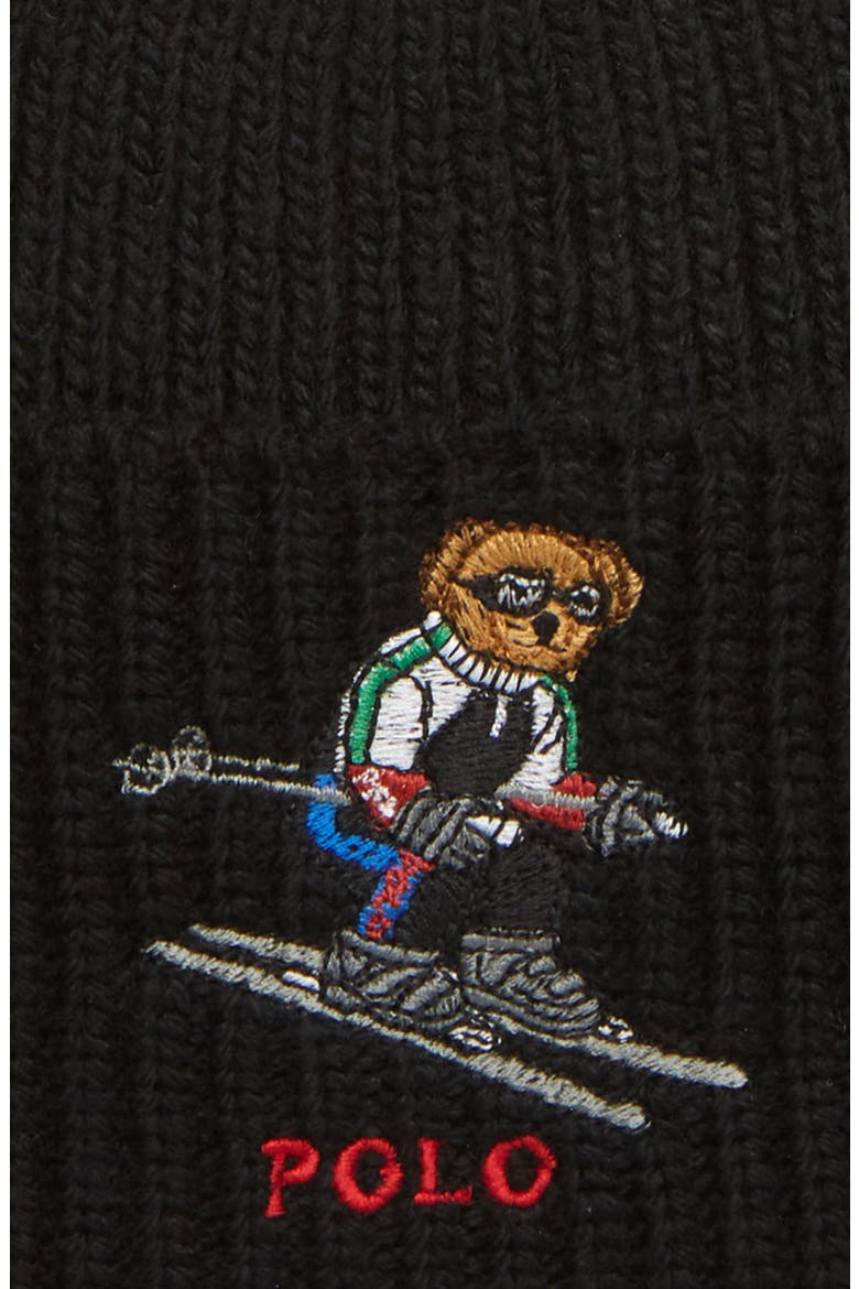Ski Bear Cap, Alternate, color, BLACK