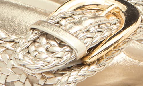 Dolce Vita Sensa Woven Double Strap Slide Sandal In Platinum Stella
