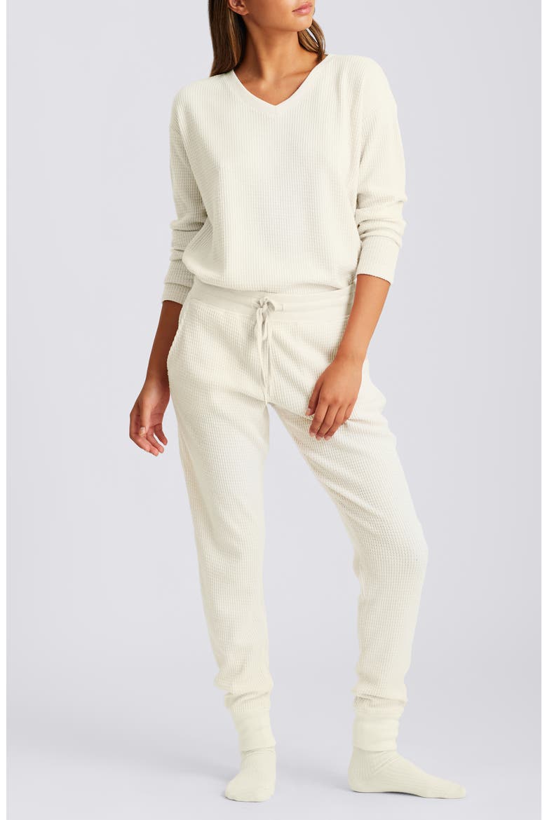 Supersoft Waffle Pajamas, Main, color, ECRU