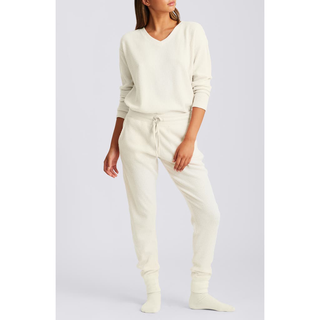 Papinelle Supersoft Waffle Pajamas In White