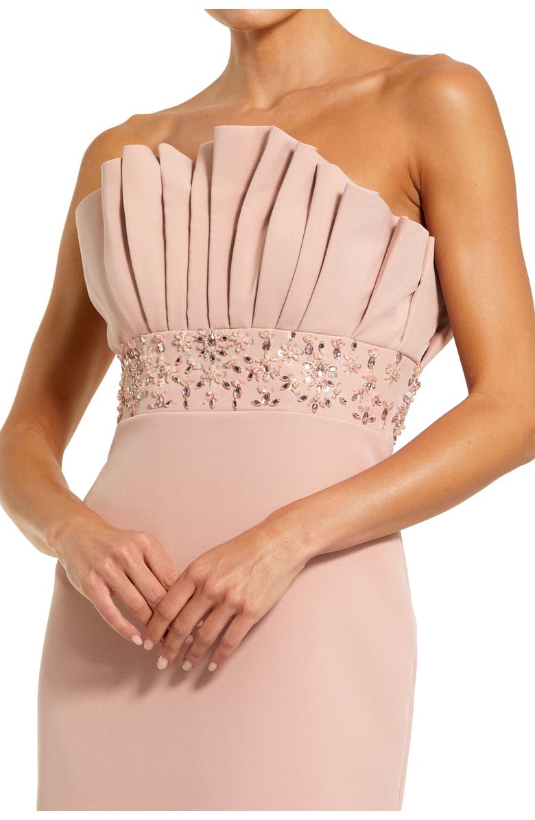 Mac Duggal Crepe Strapless Gown With Rhinestone Beading, Alternate, color, Vintage Lilac