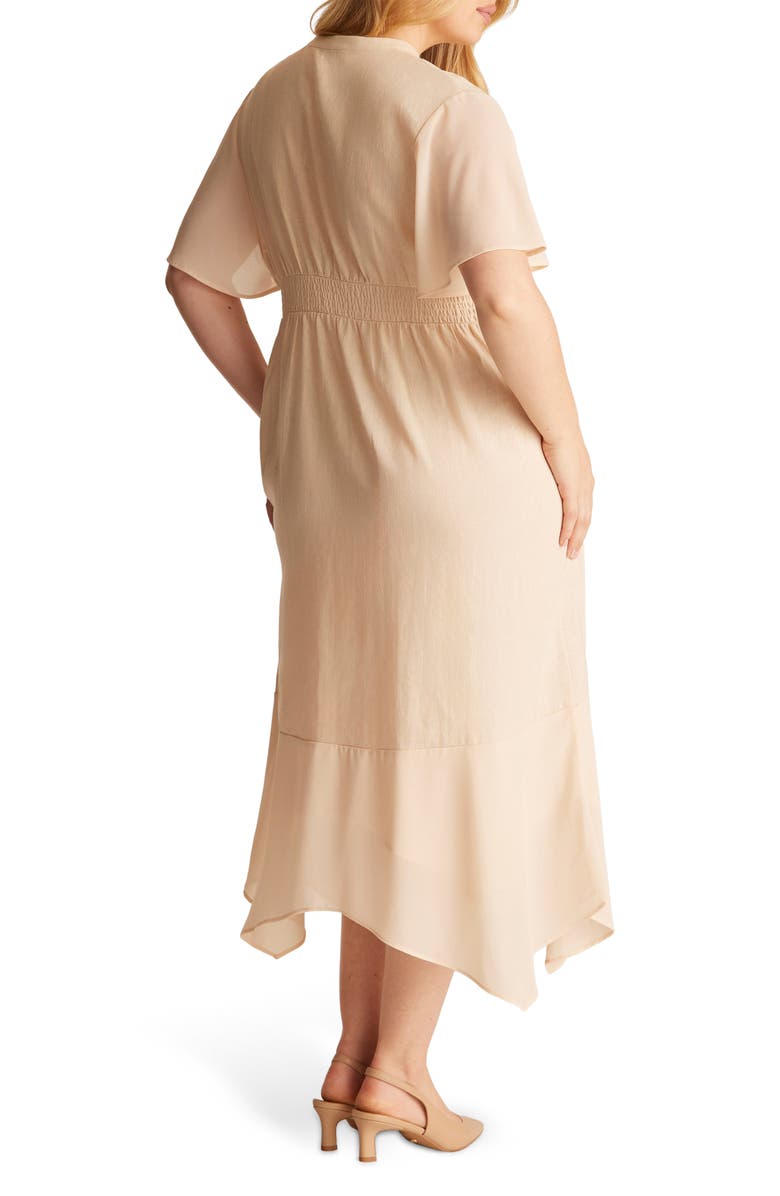 Estelle Claudia Linen Blend A-Line Dress, Alternate, color, Natural