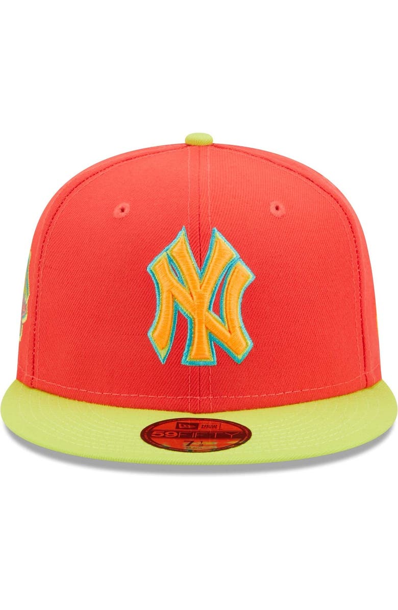 New Era Men's New Era Red/Neon Green New York Yankees Lava Highlighter Combo 59FIFTY Fitted Hat, Alternate, color, Red