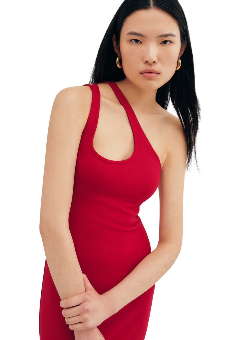 Norwood One-Shoulder Midi Dress, Alternate, color, RED