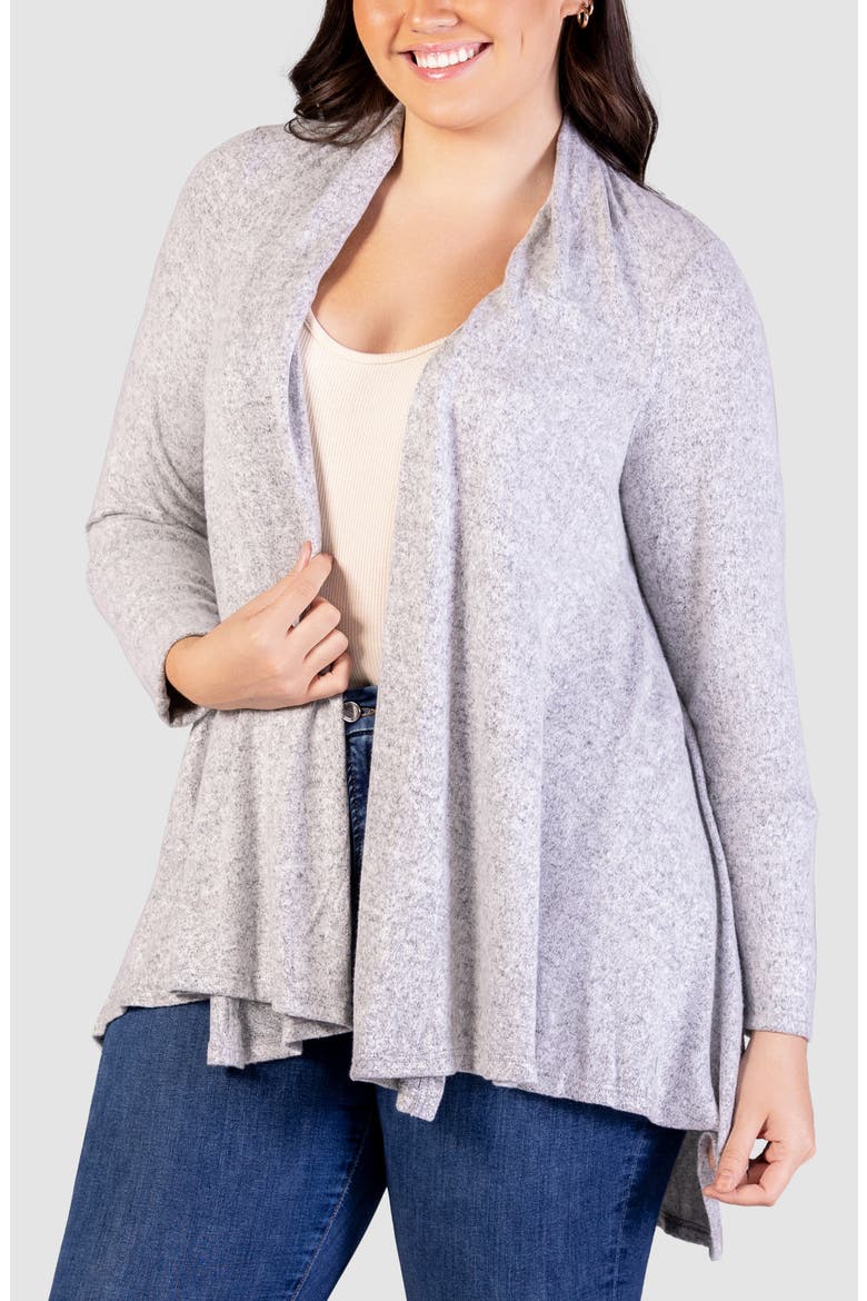 Open Front Waterfall Cardigan, Alternate, color, GREY
