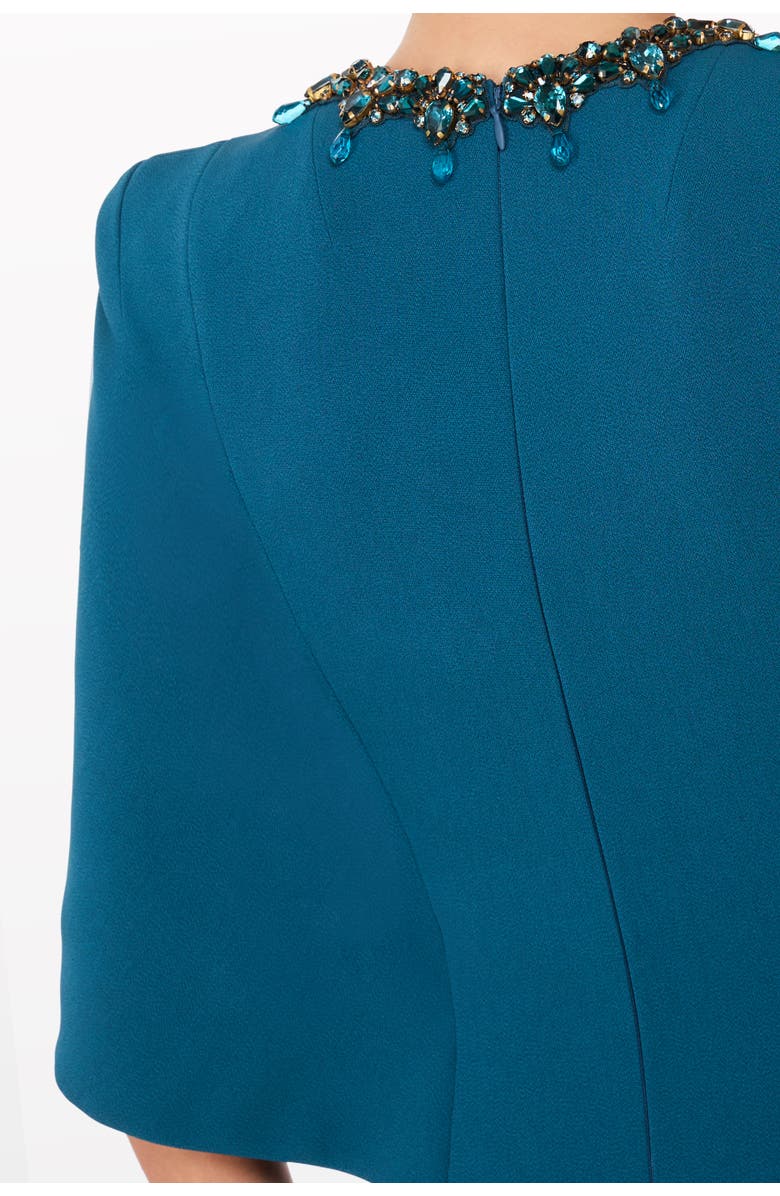 Jenny Packham Ursa Embellished-Neck Midi Dress, Alternate, color, Mosaic Blue