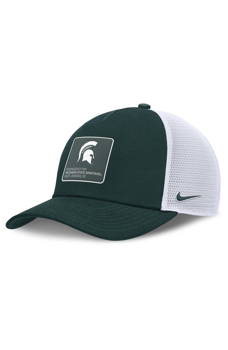Nike Men's Nike Forest Green/White Michigan State Spartans 2025 On-Field Rise Engineered Trucker Adjustable Hat, Main, color, Forest Green