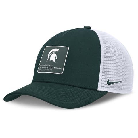 Men's Nike  Forest Green/White Michigan State Spartans 2025 On-Field Rise Engineered Trucker Adjustable Hat