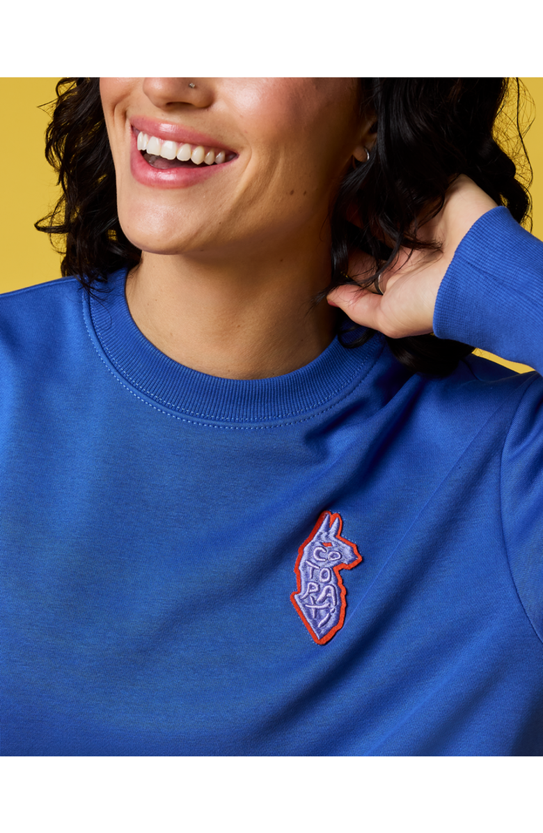 Cotopaxi Lava Llama Crew Sweatshirt - Women's, Alternate, color, Azure
