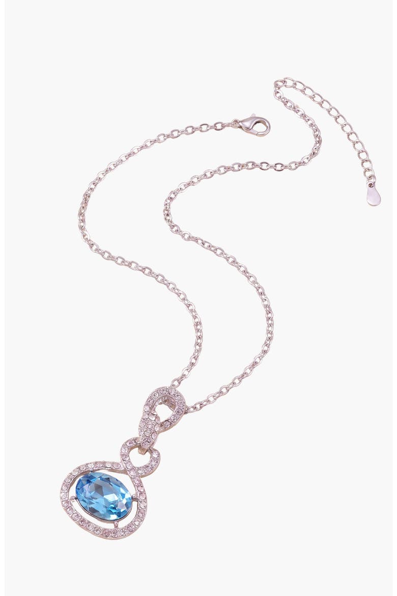 Crystal Snake Orb Pendant Necklace, Alternate, color, Sapphire