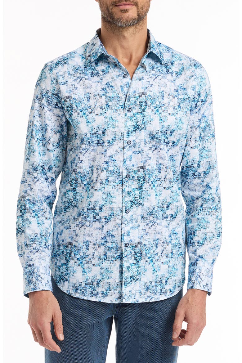Long Sleeve Button-Up Shirt, Main, color, BLUE