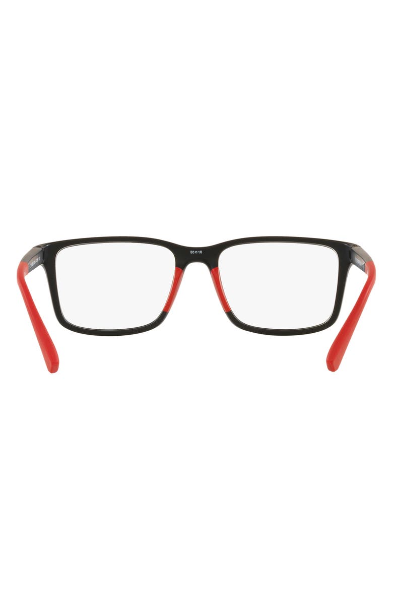 Emporio Armani 50mm Pillow Optical Glasses, Alternate, color, Matte Black / Demo Lens