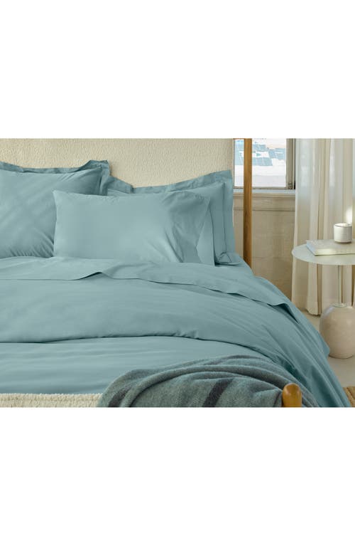 Coyuchi 300 Thread Count Organic Cotton Percale Duvet Cover In Green