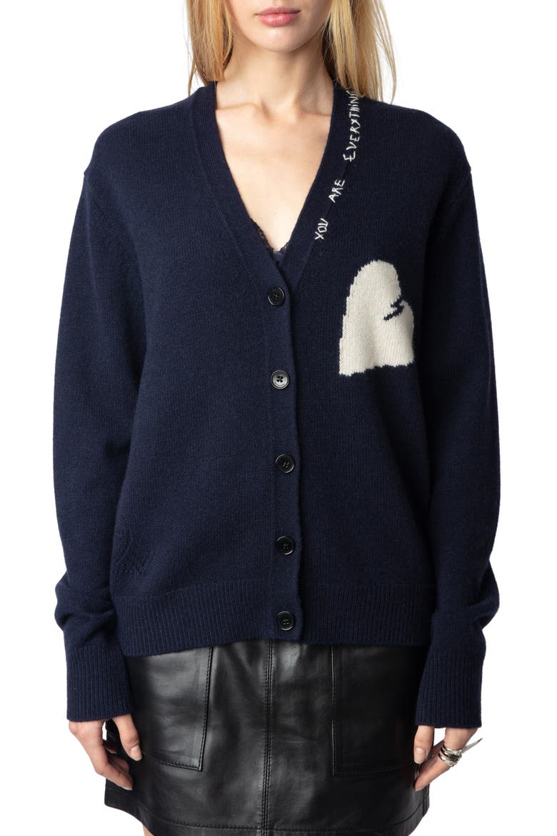 Travia You Are Everything Heart Cashmere Cardigan (Women) | Nordstrom