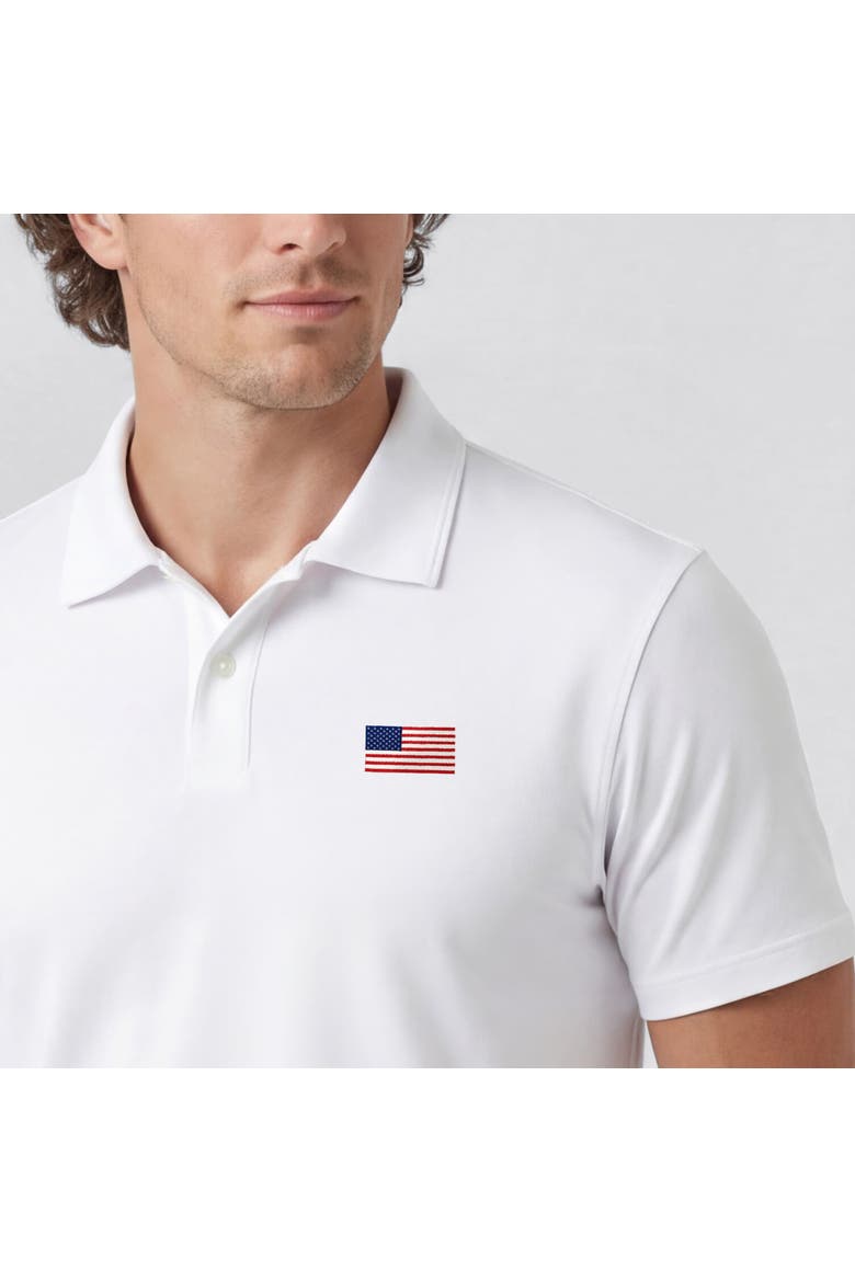 USA Flag Clubhouse Pique Polo, Alternate, color, True White