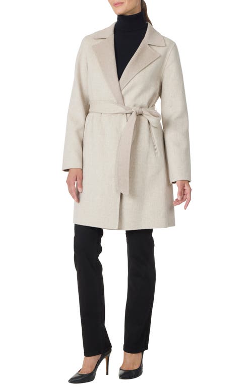 Sofia Cashmere Double Face Wool & Cashmere Wrap Coat In White