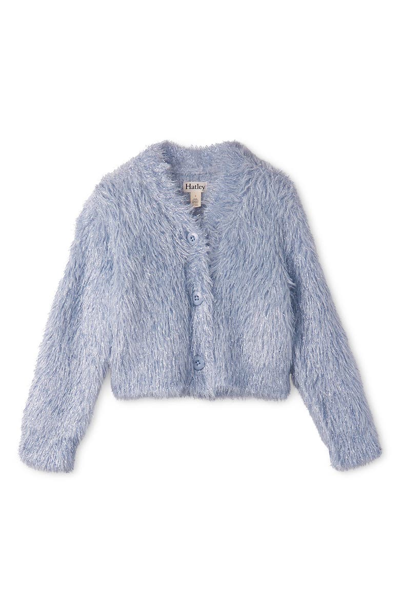 Hatley Glitter Heart Cardigan, Main, color, Blue