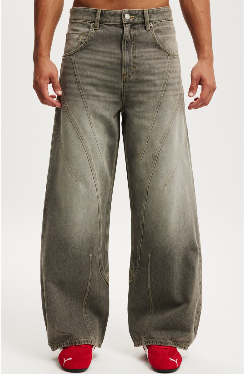 Cotton On Men's Super Baggy Balloon Jean, Main, color, Seam Steel Grey
