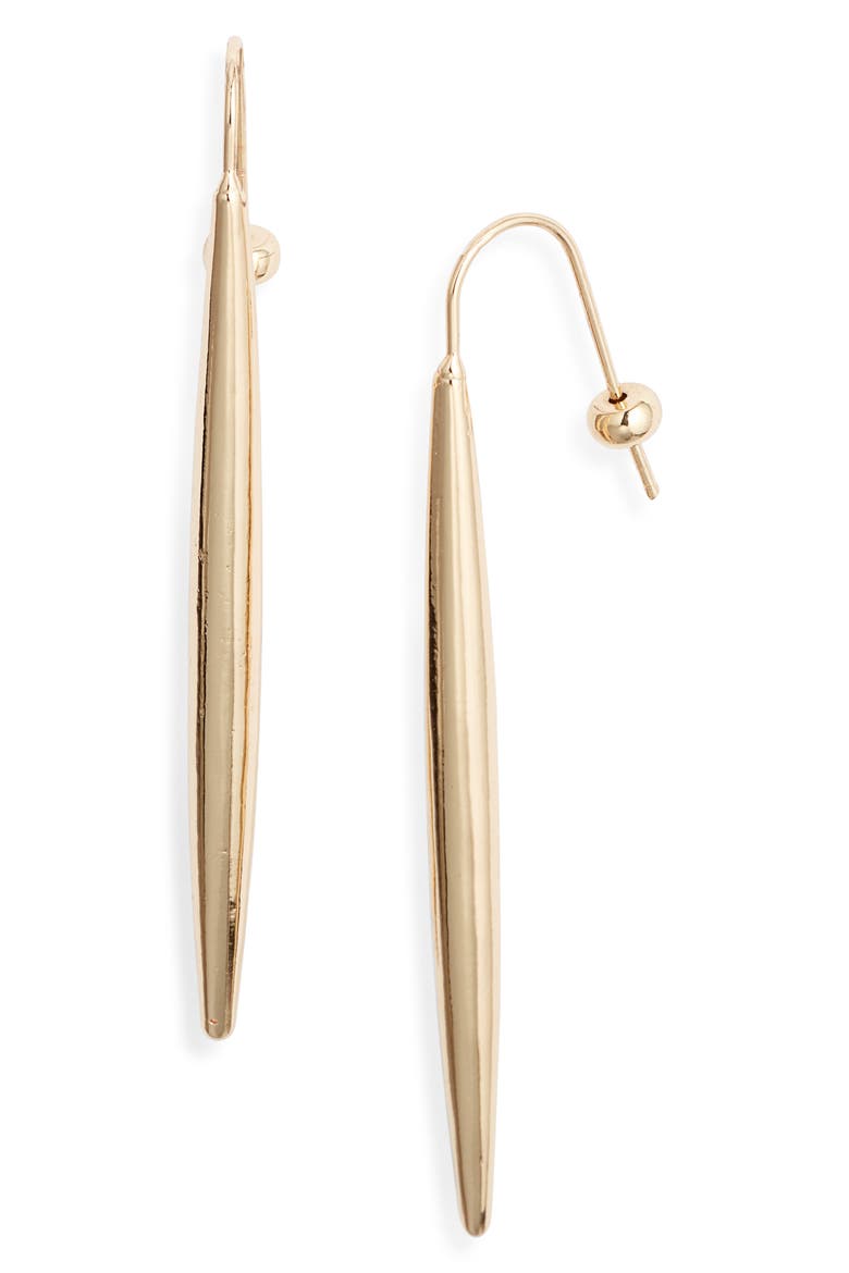 Pointed Bar Drop Earrings, Main, color, GOLD
