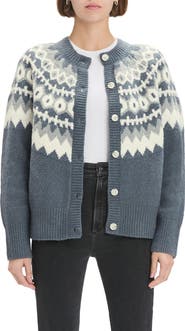 Favorite Daughter The Snowed In Fair Isle Merino Wool & Cashmere Blend Cardigan