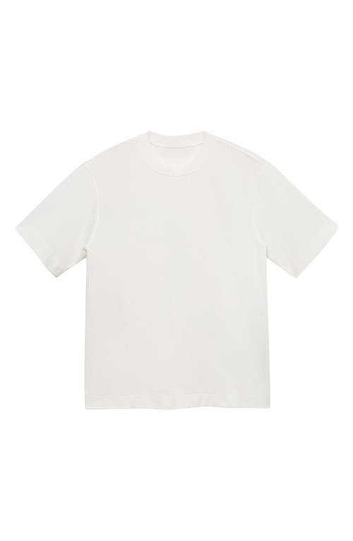 Mango Textured Cotton Blend T-shirt In Neutral