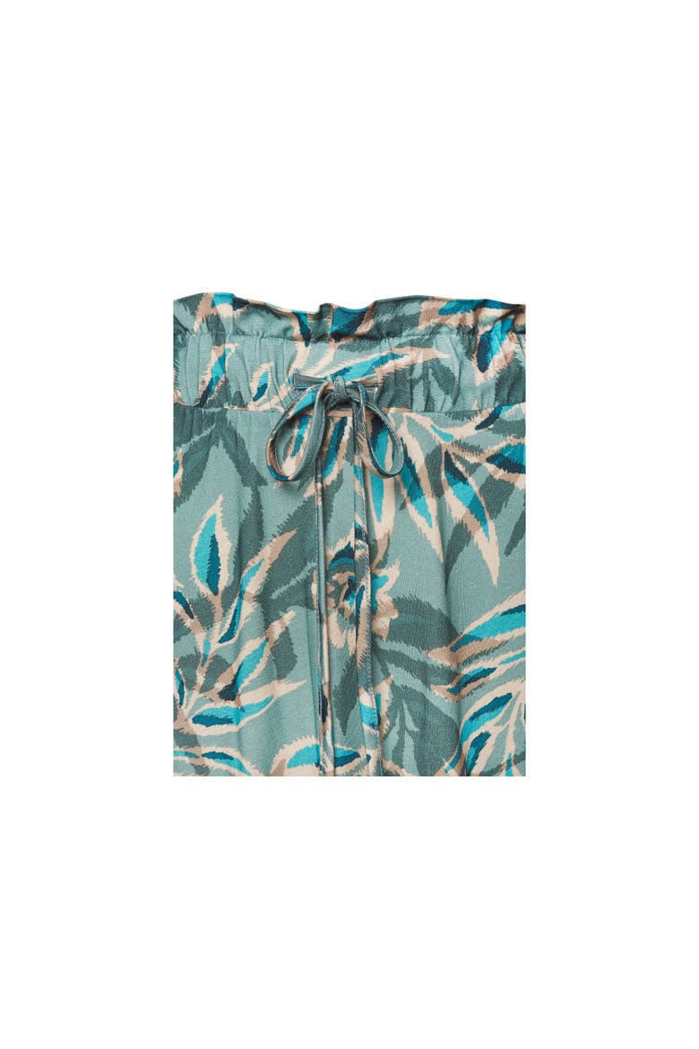 Paperbag Maxi Skirt, Alternate, color, Teal Print