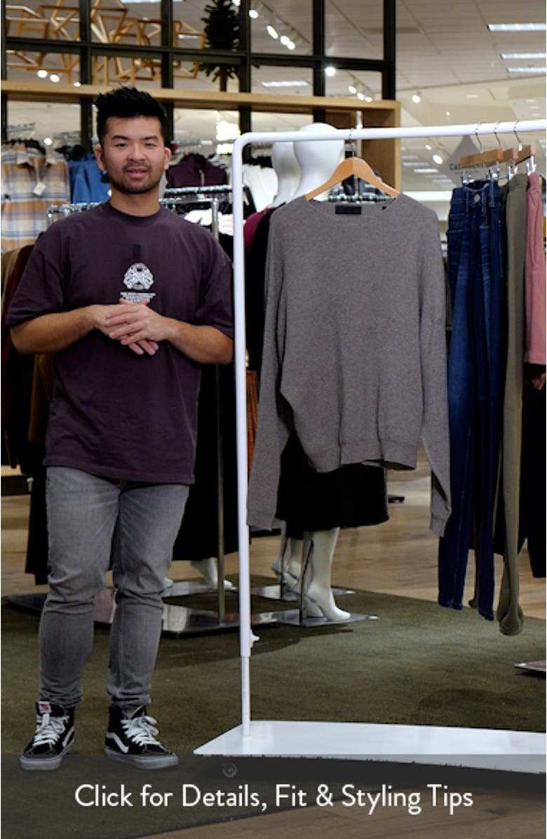 Oversize Waffle Crewneck Sweater, sales video thumbnail